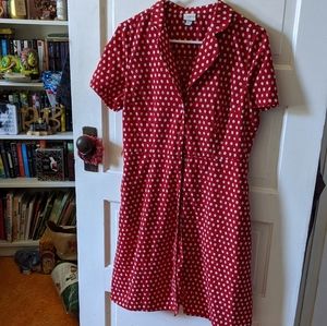 Red polka dot dress